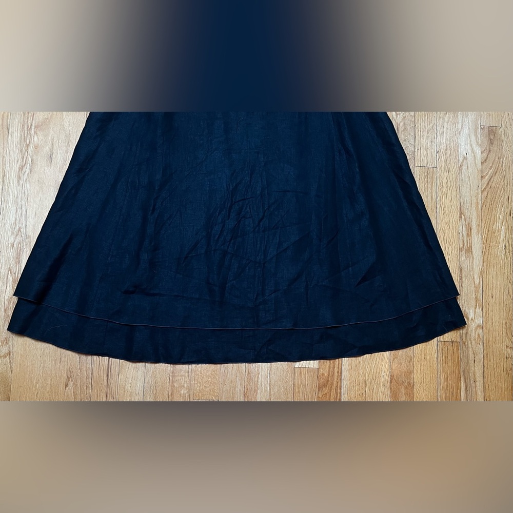 EILEEN FISHER 100% IRISH LINEN Double Layer Lagenlook Dress XL sleeveless, Black - Picture 4 of 9
